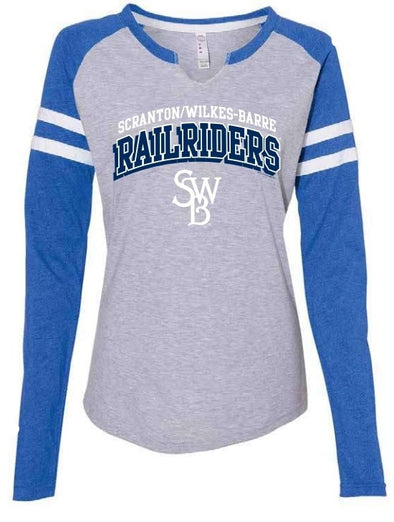 Scranton/Wilkes-Barre RailRiders Majestic Yankees Slash & Dash T-Shirt