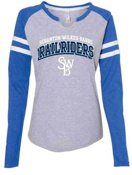 Scranton/Wilkes-Barre RailRiders Majestic Women's Yankees League Diva Mesh  T-Shirt 
