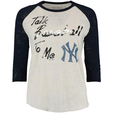 Scranton/Wilkes-Barre RailRiders Majestic Threads Women's Yankees Cream Raglan T-Shirt